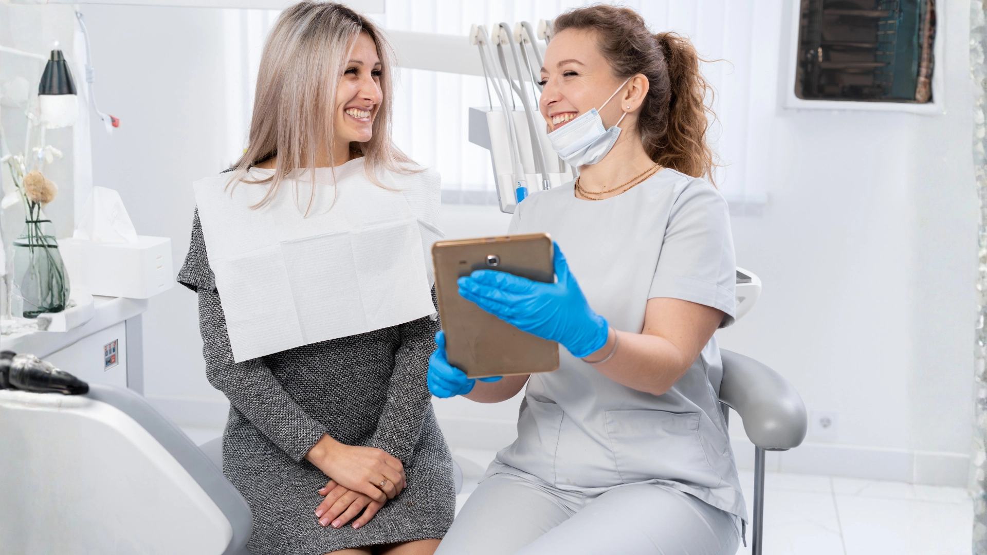 smiling doctor and patient in the clinic